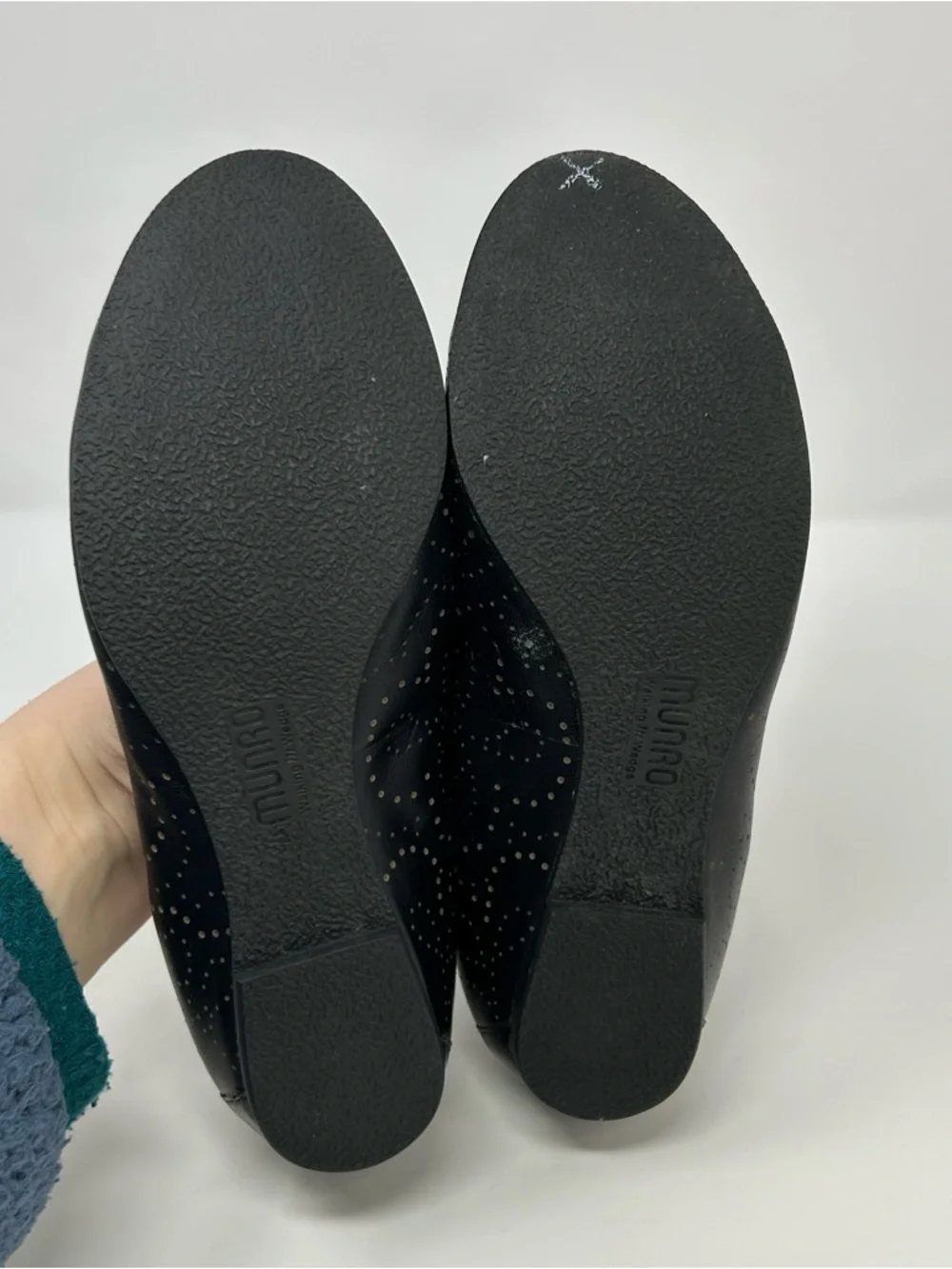 Munro American Womens Ballet Flats Black Metallic Dot Slip-On Comfort Size 9 M